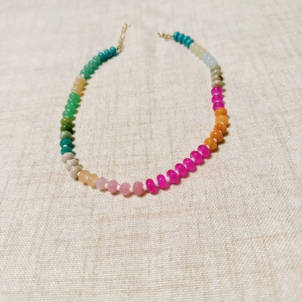 Boho beaded summer necklace M425 - Picture 3 of 4